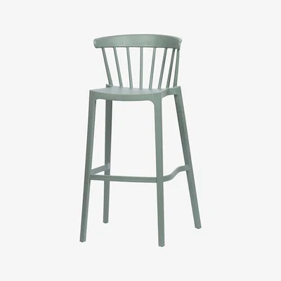 Cuckooland Woood Pair of Bliss Outdoor Bar Stools - Jade Green