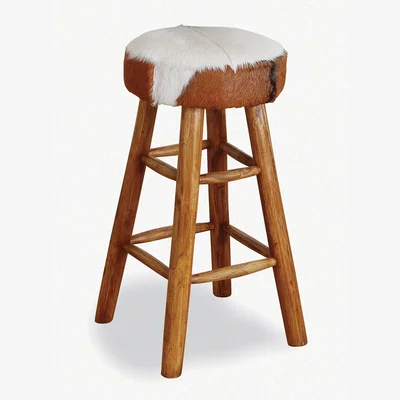 Cuckooland Tall Cowhide Barstool