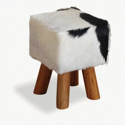 Cuckooland Square Cowhide Stool