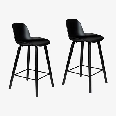 Cuckooland Zuiver Pair of All Black Albert Kuip Counter Stools