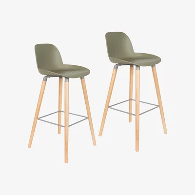 Cuckooland Zuiver Pair of Albert Kuip Bar Stools - Dark Grey