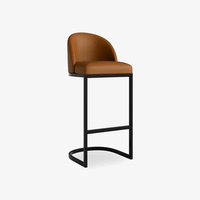 Cult Furniture Matteo Bar Stool with Backrest, Tuscan Tan