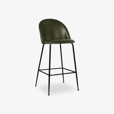 Cult Furniture Heather Bar Stool, Vintage Green Leg Colour: Black