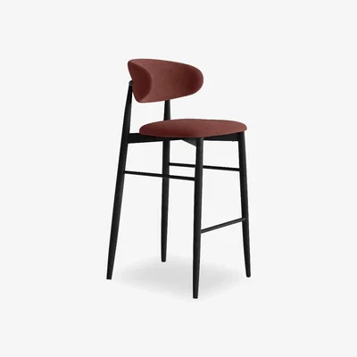 Cult Furniture £20  Off  Halston Bar Stool, Rust Sustainable Velvet