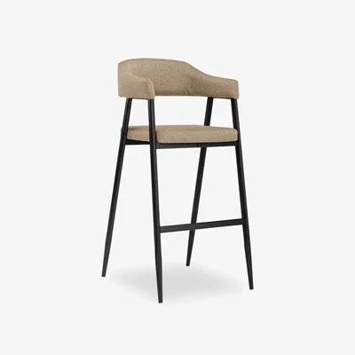 Cult Furniture Presley Bar Stool, Latte Sustainable Fabric