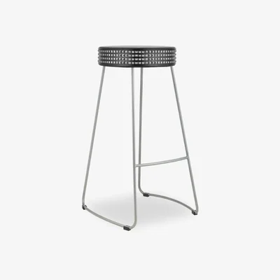Cult Furniture £54  Off  Victoria Metal Bar Stool, Black Silver Stud Seat Leg Colour: Gunmetal