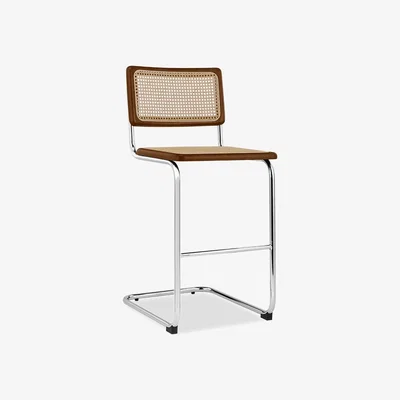 Cult Furniture £20 Off Kenton Bar Stool, Walnut & Chrome