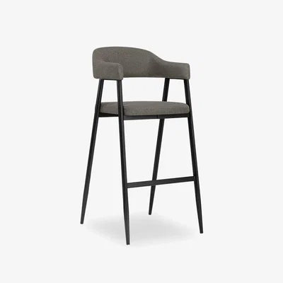 Cult Furniture Presley Bar Stool, Speckled Grey Sustainable Fabric