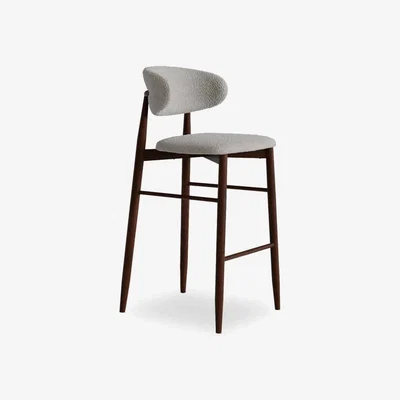 Cult Furniture £20  Off  Halston Bar Stool, Speckled Stone Sustainable Boucle