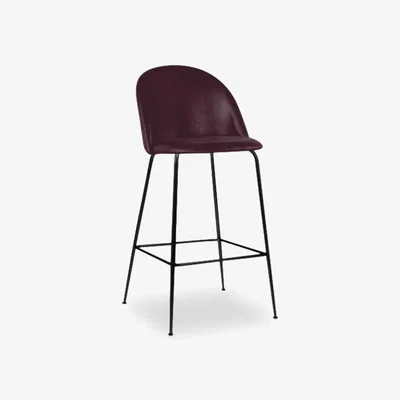 Cult Furniture £30  Off   Heather Bar Stool, Dark Red Leg Colour: Black