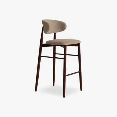 Cult Furniture £20  Off  Halston Bar Stool, Latte Sustainable Fabric