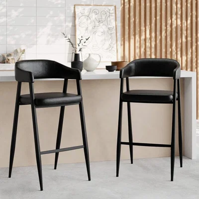 Cult Furniture £10  Off  Presley Bar Stool, Vintage Black