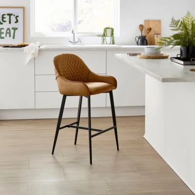 Dunelm Hudson Bar Stool, Faux Leather