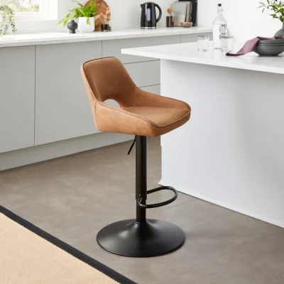 Dunelm Harlan Height Adjustable Barstool, Faux Leather