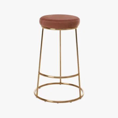 Dunelm Zeta Velvet Bar Stool - Rose Blush