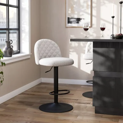 Dunelm Astrid Height Adjustable Bar Stool, Boucle