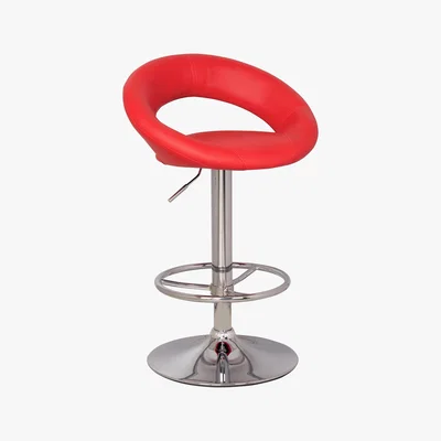 Dunelm Piso Adjustable PU Bar Stool - Red White
