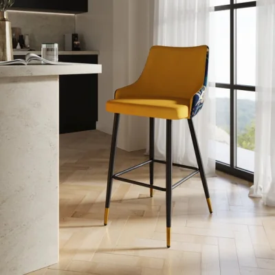 Dunelm Ariana Counter Height Bar Stool, Havisham Velvet