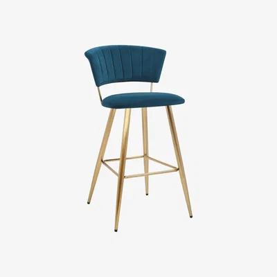 Dunelm Kendall Velvet Bar Stool Teal (Blue)