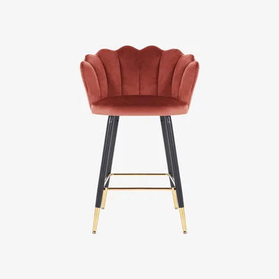 Dunelm Vivian Velvet Bar Stool Brilliant Rose