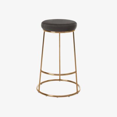 Dunelm Zeta Velvet Bar Stool Grey