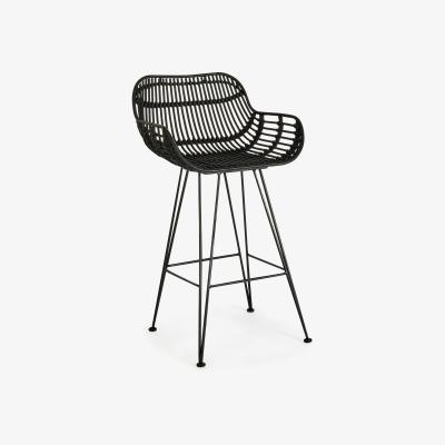 Dunelm Nirvana Rattan Bar Stool Black