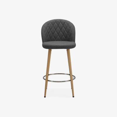Dunelm Astrid Bar Stool Charcoal Fabric Dark Grey