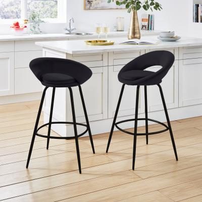 Dunelm Lucie Velvet Bar Stool Black