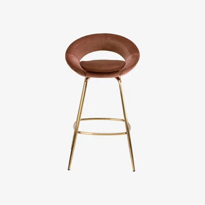Dunelm Stella Bar Stool Rose Velvet Pink Blush