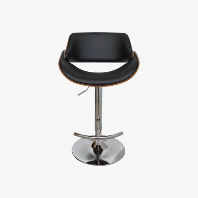 Dunelm Rylee Black PU Leather Bar Stool Black