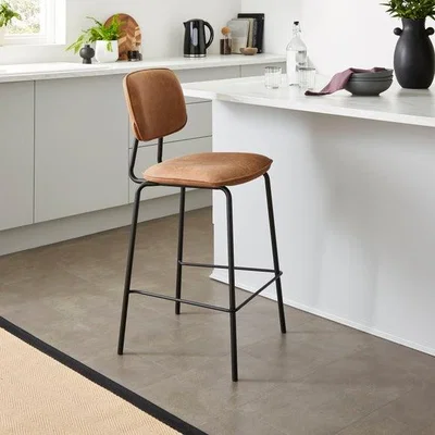 Dunelm Barker Counter Height Barstool, Faux Leather