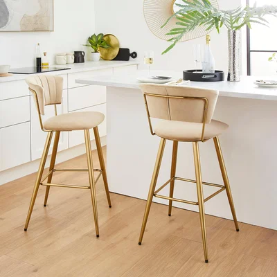 Dunelm Kendall Velvet Bar Stool Kendall Mink