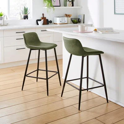 Dunelm Jayden Counter Height Bar Stool Olive
