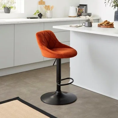 Dunelm Noah Adjustable Height Barstool, Velvet