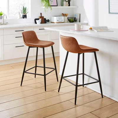 Dunelm Jayden Counter Height Bar Stool Tan