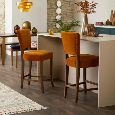 Dunelm Hallie Bar Stool Amber Gold