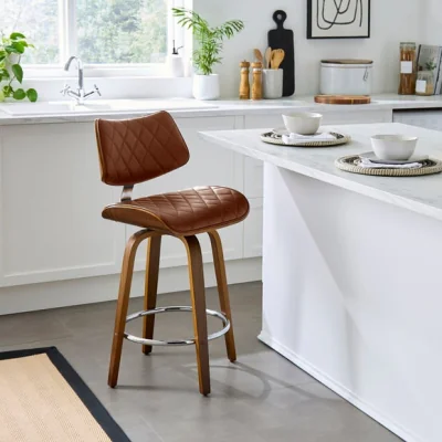 Dunelm Remy Counter Height Bar Stool, Faux Leather