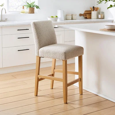 Dunelm Oakley Counter Height Bar Stool, Boucle Natural