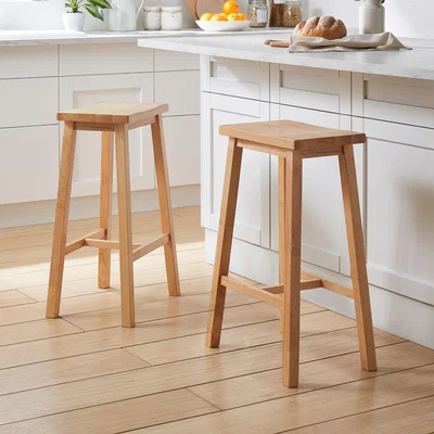 Dunelm Briston Counter Height Bar Stool, Light Wood Natural