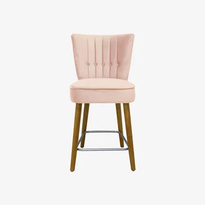 Dunelm Isla Velvet Bar Stool Blush