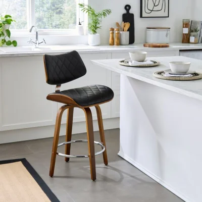 Dunelm Remy Counter Height Bar Stool, Faux Leather
