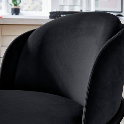 Dunelm Bobbi Barstool, Velvet Black Velvet