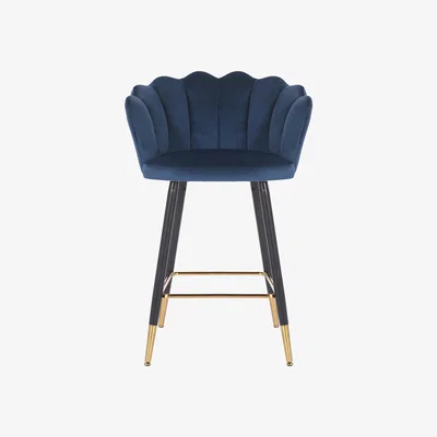 Dunelm Vivian Velvet Bar Stool Midnight (Blue)