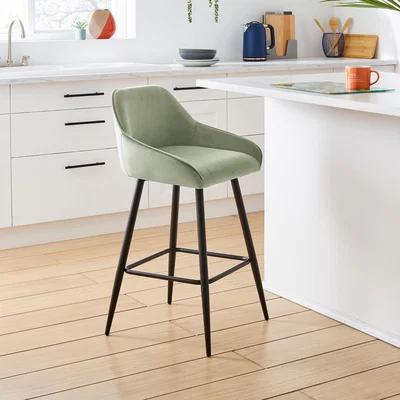 Dunelm Radleigh Bar Stool, Velvet Yew