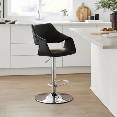 Dunelm Marley Gaslift Barstool, Faux Leather