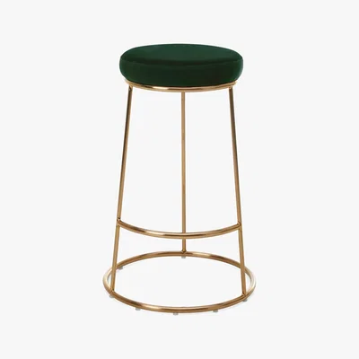 Dunelm Zeta Velvet Bar Stool - Bottle Green Bottle (Green)