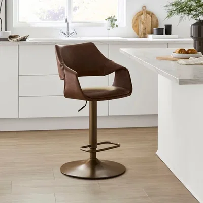 Dunelm Marley Gaslift Barstool, Faux Leather