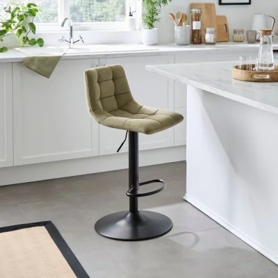 Dunelm Leonel Height Adjustable Bar Stool, Velvet