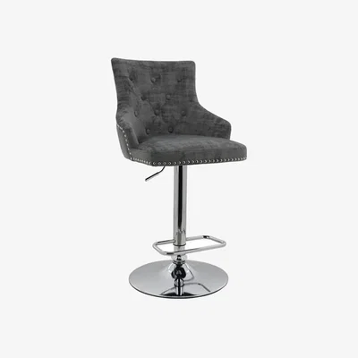 Dunelm Selena Adjustable Height Swivel Bar Stool, Velvet