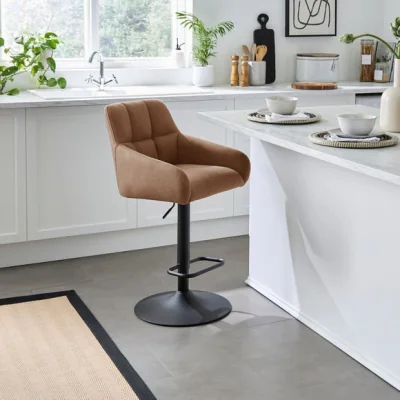 Dunelm Jase Adjustable Height Barstool, Faux Leather